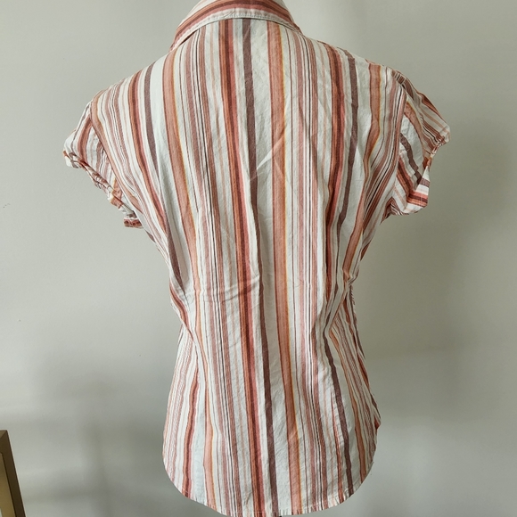 ALC multi color striped short-sleeved shirt | M - Picture 2 of 4
